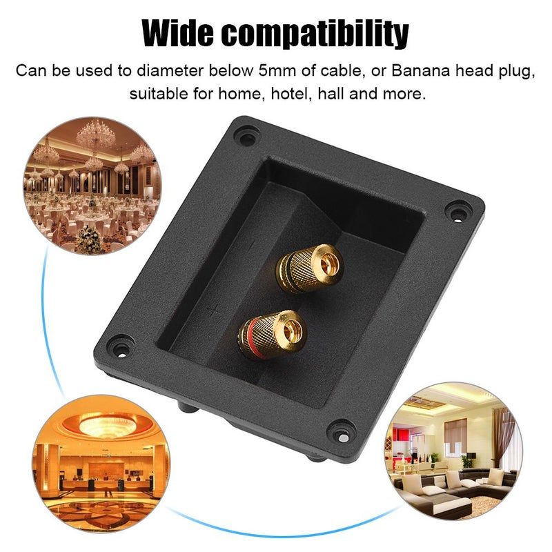Zerone Speaker Terminal Box, DIY 2-Way Speaker Binding Post Terminal Cable Connector Box Subwoofer Plug Acoustic Components - Image 3